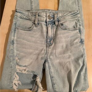 American Eagle Outfitters Light Blue Ripped Skinny Jeans